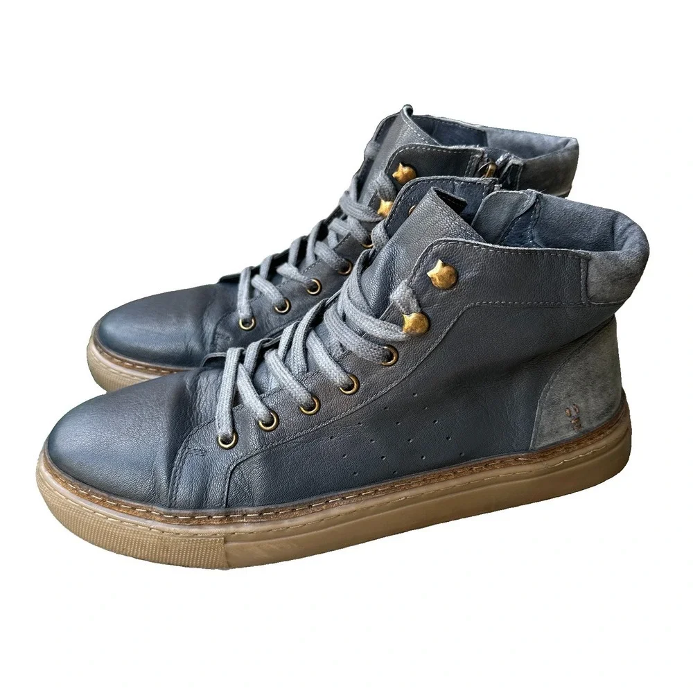 Roan Bed Stu Mac II Men's Size 11 US High Top Sneakers Blue Leather Lace Zip